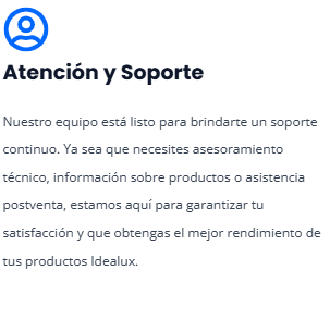 Atención y Soporte - Idealux