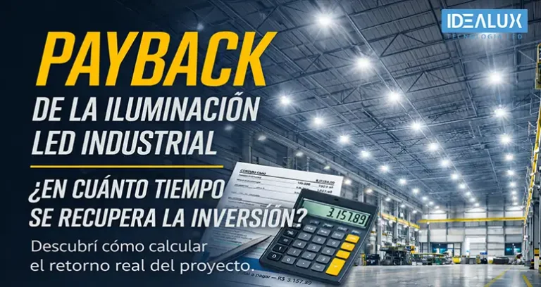 alt="Idealux - Payback de la Iluminación LED Industrial Cómo Calcular el Retorno de tu Inversión"