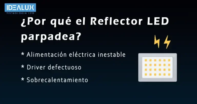 Idealux - Por que parpadea un reflector LED Causas y Soluciones - 772x410 -