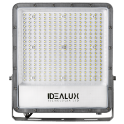 alt="Reflector LED Ecoled 200W Idealux, compacto y eficiente para iluminación de canchas de fútbol 5, pádel y tenis."